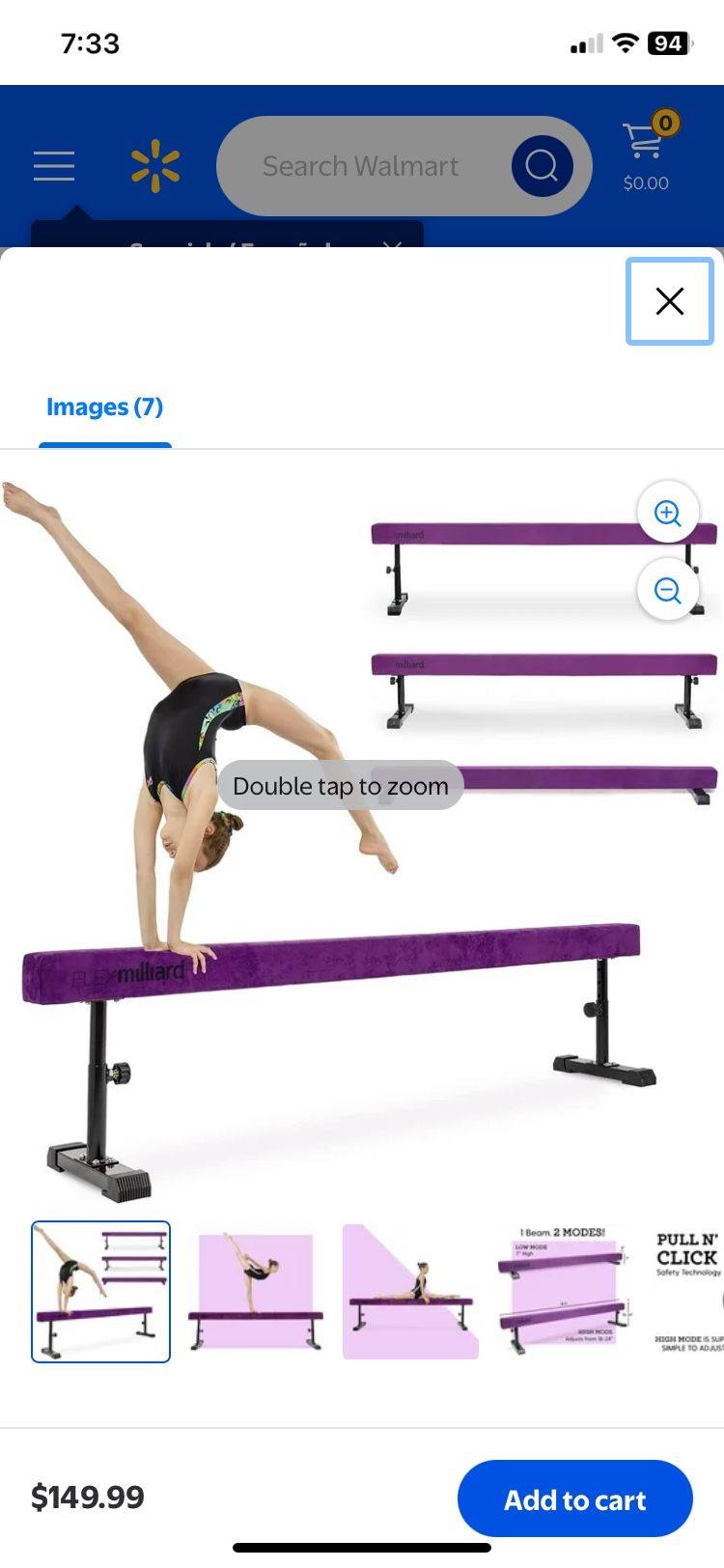Gymnastics Beam Milliard  8 Ft