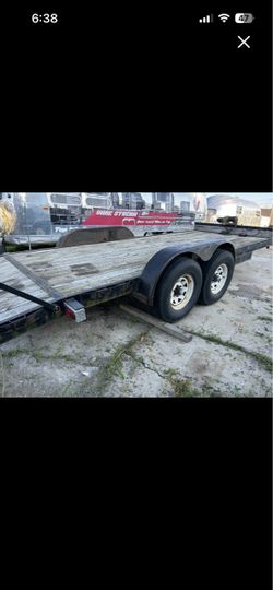 18’ x 6’10” 10,000 lb GVW equipment tailer heavy duty ramps & winch 2-5/16” ball clean title
