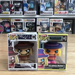 2 BITTY Scarecrow 1" Funko Pops 4,000 PCS LE BLACKLIGHT SDCC #195 DC Batman TAS