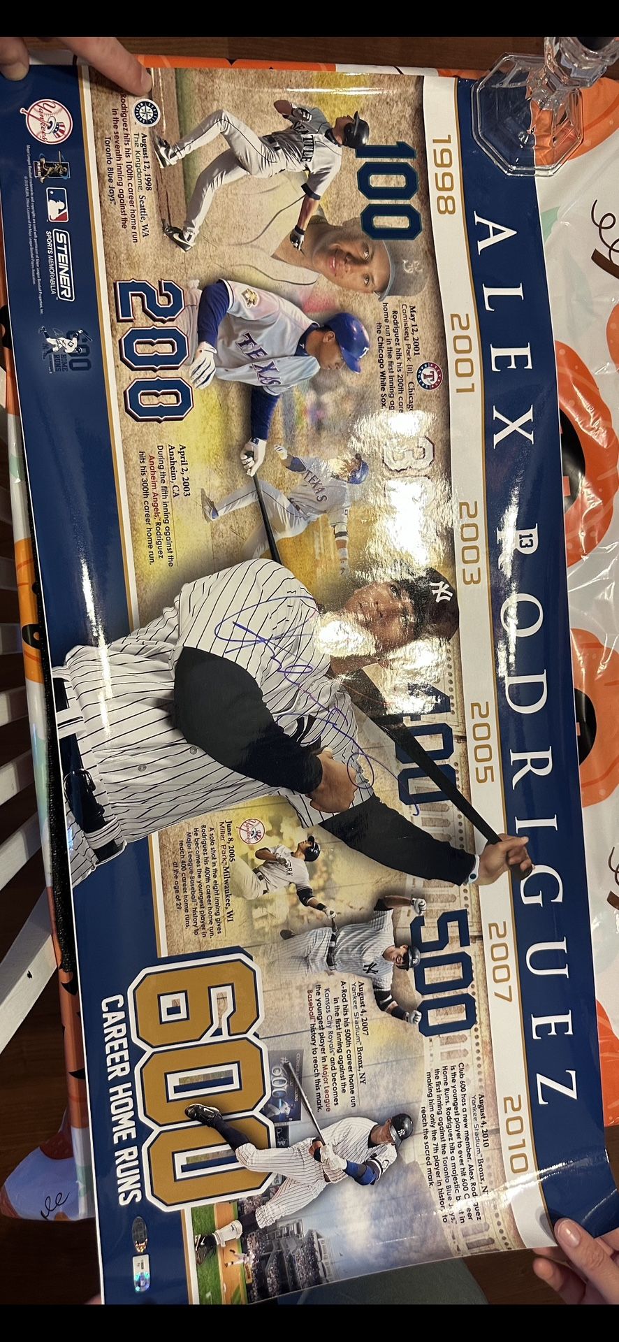 YANKEES ALEX RODRIGUEZ STEINER MLB SIGNED PANORAMIC COLLAGE 12x36 PHOTO