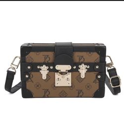 New Women PU Leather Shoulder Box Handbag 
