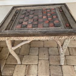 Rustic Checker Board Game Table - Hand Crafted In Tennessee