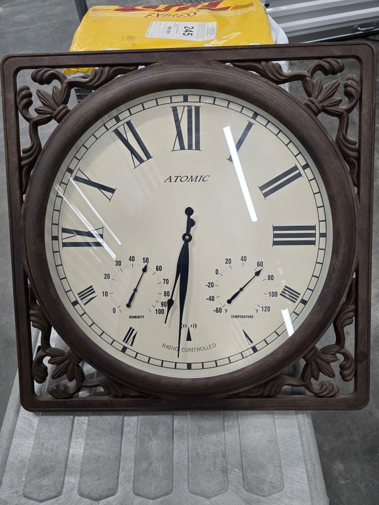 Cast Metal Atomic Wall Clock
