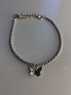 Silver Butterfly Anklet