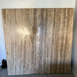 MARBLE TABLE + 6 LEATHER CHAIRS