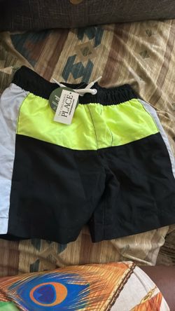 Swim trunks gray, black and green