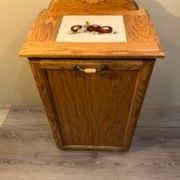 Apple Toppee Wood Garbage Can 