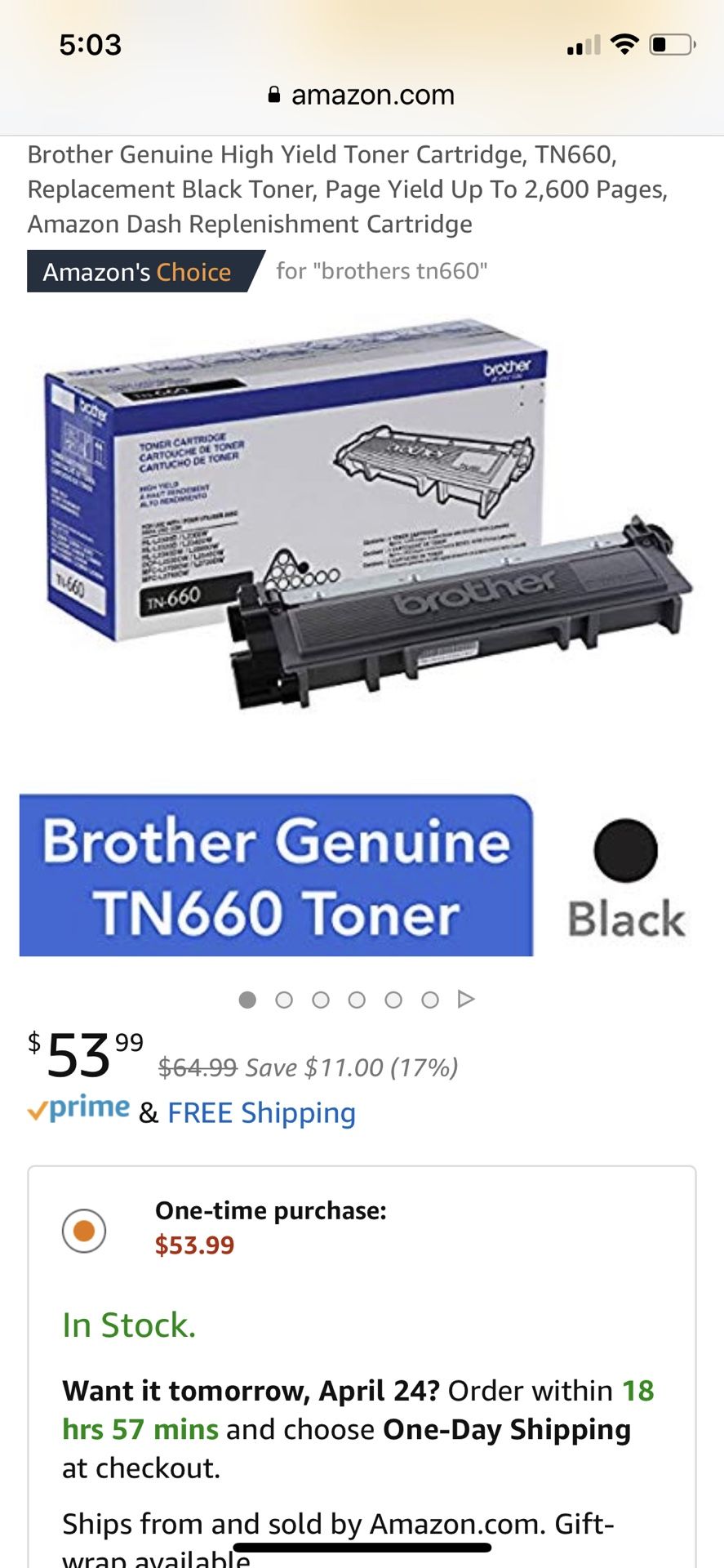 Brother TN -660 Ink/Toner