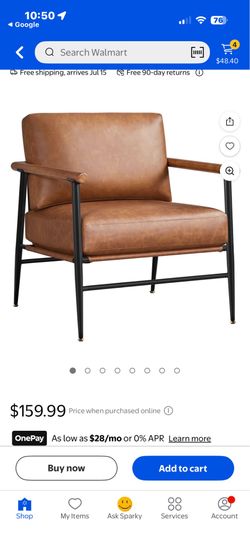 Brown faux leather chair