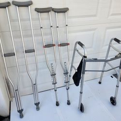 $20 Each And Pair Of Crutches Aluminum Lightweight Crutch Or Folding Aluminum Walker