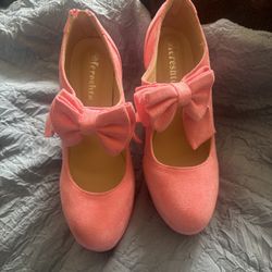 's Bow Heels Mary Jane High Heel Closed Toe  Vintage 