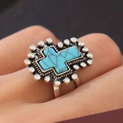 Cross Turquoise Ring 