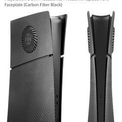 Carbon Fiber With Fan Vent Ps5 Slim Plates 