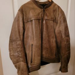Motorcycle Leather Jacket Size Large