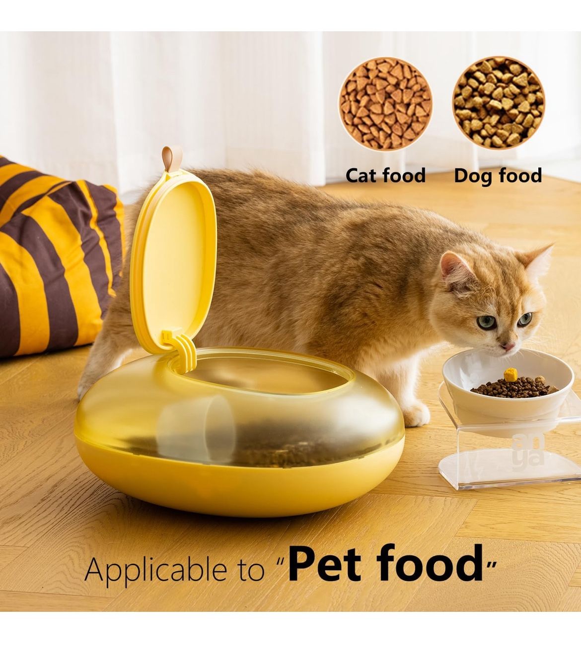 pet food 10 Lbs Storage Container Bin with Measuring Cup Food Cereal Container B