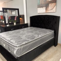 Queen Bed Frame Dresser Mirror Night stand NEW