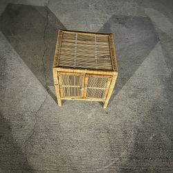Wicket End Table With Doors