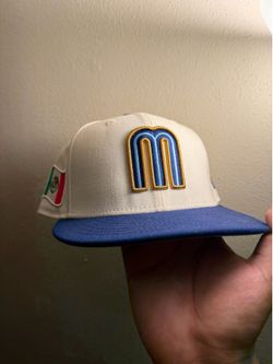 Mexico Blue/Baby Blue/ Gold fitted hat