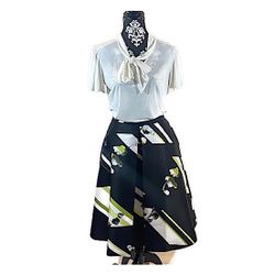 Lane Bryant Abstract Floral Midi Skirt