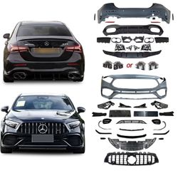 For 2019-2021 Mercedes Benz A Class W177 to Amg45 Front Rear bumper kit Sedan