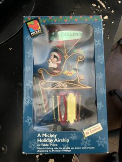 Vintage Mr Christmas A Mickey Holiday Airship Lighted Automated TreeTopper 1997