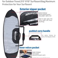UCEDER Surfboard Cover and Surfboard Storage Bag for Outdoor Travel,5'0"-9'10" Surfboard Bag,Maximum Protection for Your Surfboard