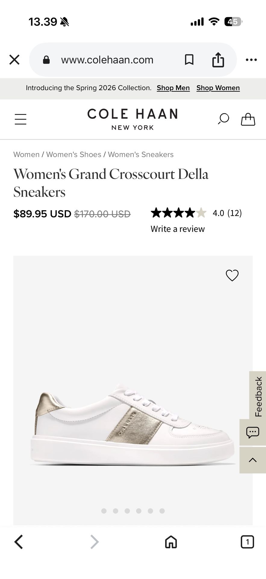 Cole Haan Real Leather Sneakers 8.5