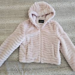 Pale Pink Furry Jacket M