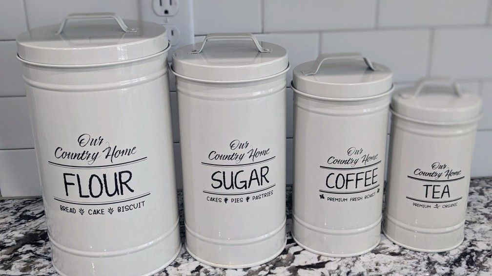 Vintage rustic farmhouse kitchen canister set