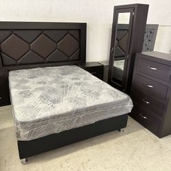 New Brown Bedroom Set (King/Queen/Full)