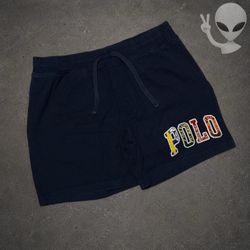 Polo Ralph Lauren Men Logo Jersey Shorts Navy M Spell Out
