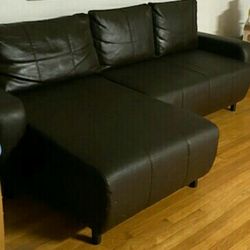 Sectional Sofa, Bed, Brown, Sofa, Couch, Sofa Bed, Faux Leather, Furniture, Livingroom.