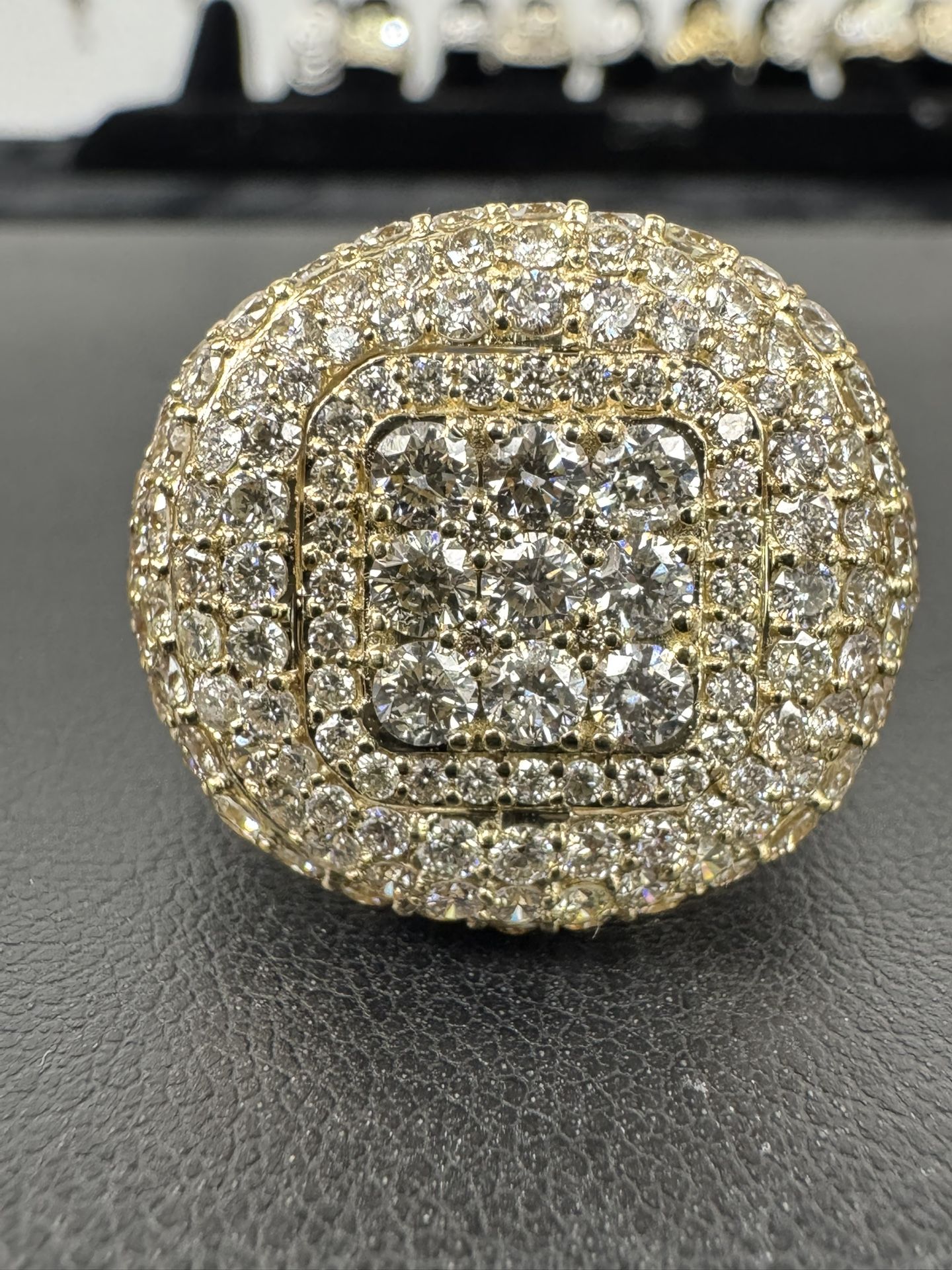 14KT YG CLUSTER RING 5.25 CTW