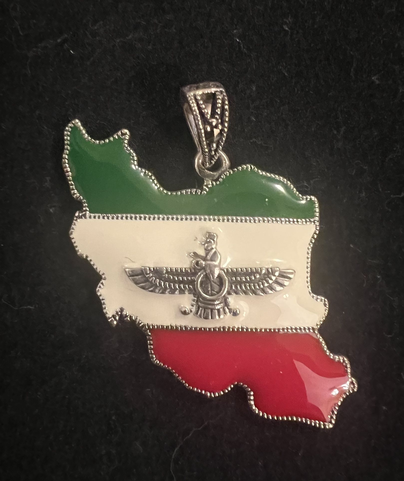 Persian Flag Silver With Faravahar