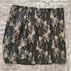 Black and Tan Miniskirt, Size S