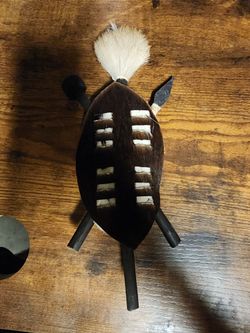 Miniature African Zulu Shield & Weapon Wall Decor - Cowhide