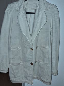 Cream Ribbed Knit Blazer Jacket 🧥✨️
