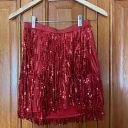 Red Sequin Skirt