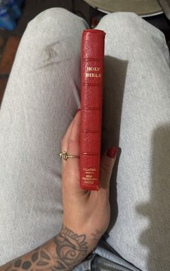 Vintage Silk Sewed Holy Bible
