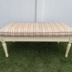 Wood and fabric bench