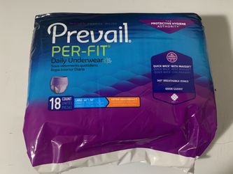PACK OF18 PREVAIL PER-FIT WOMEN'S DAILY UNDERWEAR LARGE 44"-58" EXTRA ABSORBENCY NEW