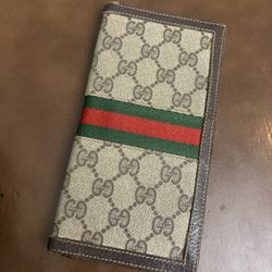 GUCCI GG Supreme Sherry Line Bifold Long Wallet 