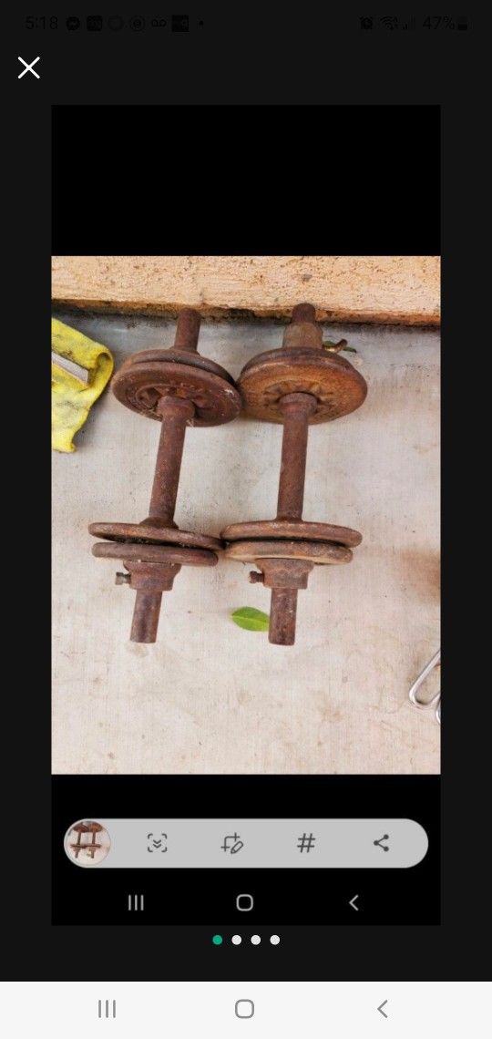 Standard Straight Bar With 2. 25pd Plates And 2 Barbells. 50 Firm