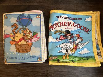 Mother goose Mary engelbreits and Disney Winnie the Pooh cloth book adventure