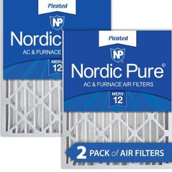 Nordic Pure AC And Furnace Air Filters Merv 12 20x24x4.  2pack