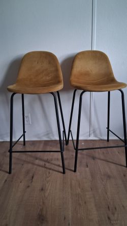 ESTATE SALE!!! - OBO+ Set of 2 Bar Stools (Open Box) with Black Metal Legs