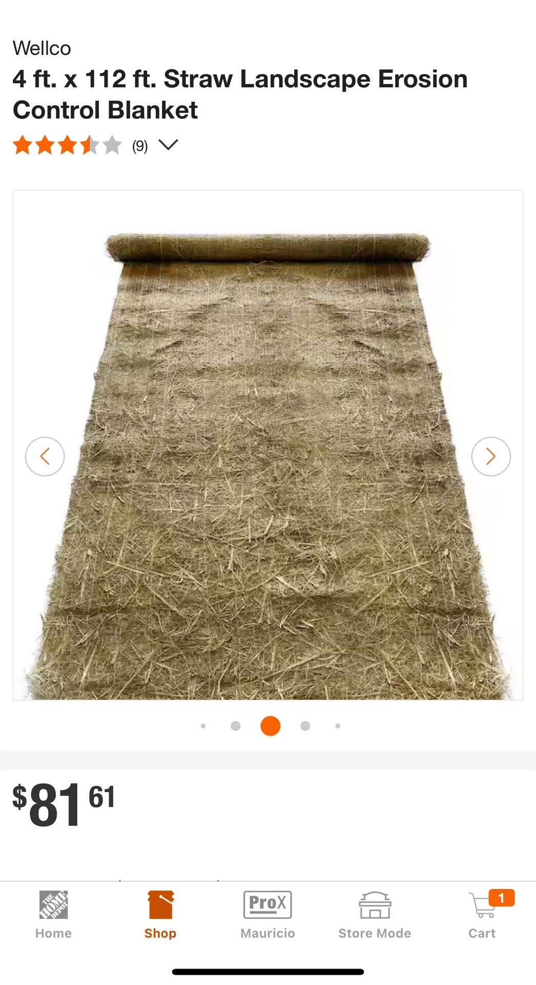 Two rolls for one price Wellco 4 ft. x 112 ft. Straw Landscape Erosion Control Blanket retail $180 here only $120 no tax pickup only be ready for