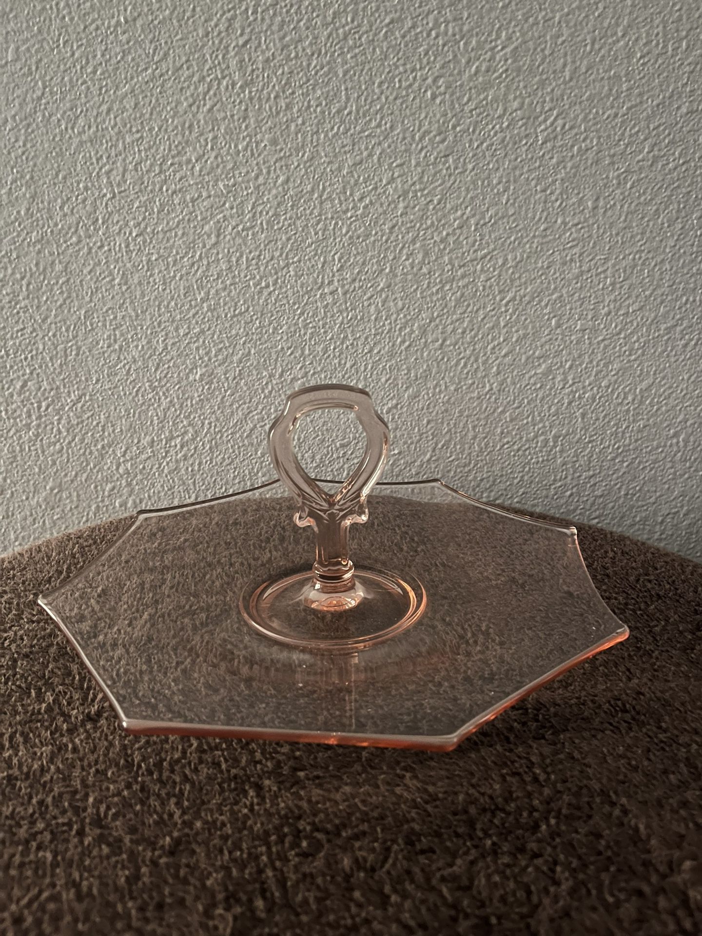 Vintage Pink Glass Serving Tray