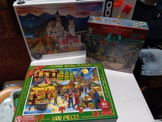 Lot of 3 Jigsaw Puzzles 1000 Pieces