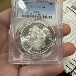 1884 Morgan Dollar Carson City PCGS MS64